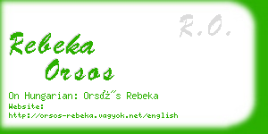 rebeka orsos business card